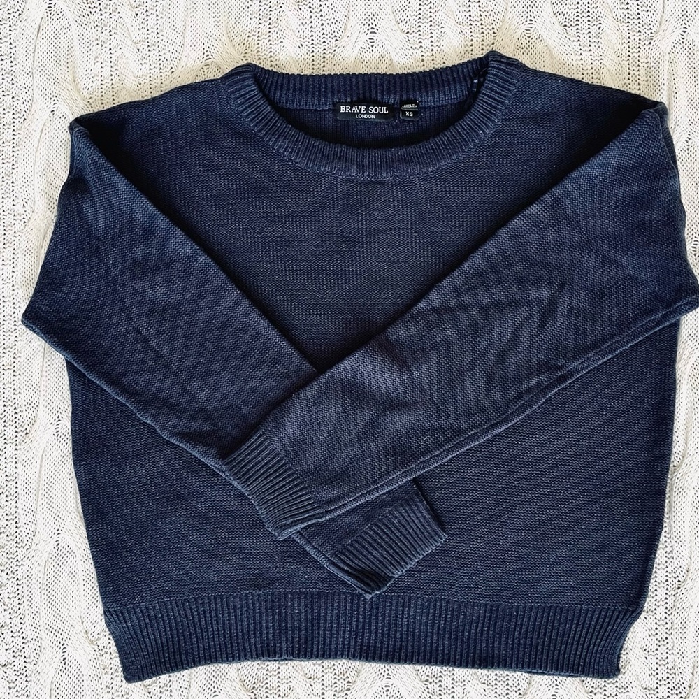 Brave Soul Women’s Crew Neck Sweater Blue XS